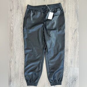 A New Day leather joggers, size: M, NWT